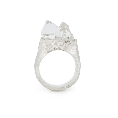 Krystallos Ringe Einzelanfertigung - Schweizer Bergkristall oder Rauchquarz